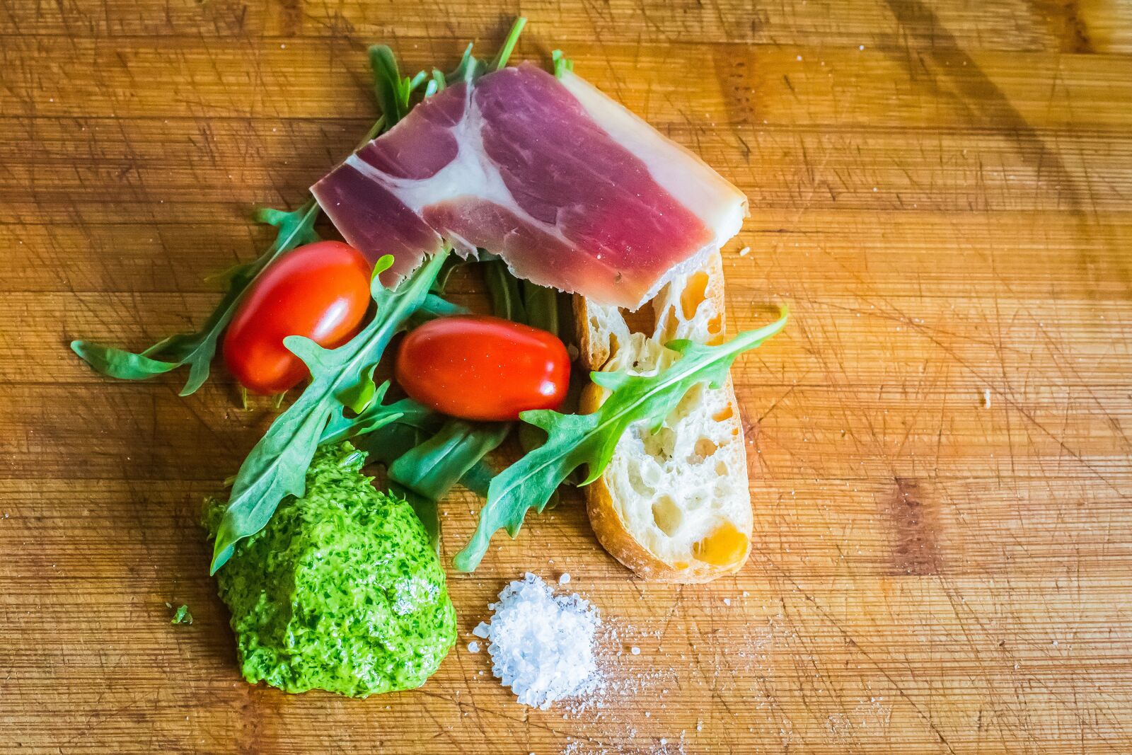 Canon EF 50mm F1.4 USM sample photo. Rocket, arugula, pesto photography
