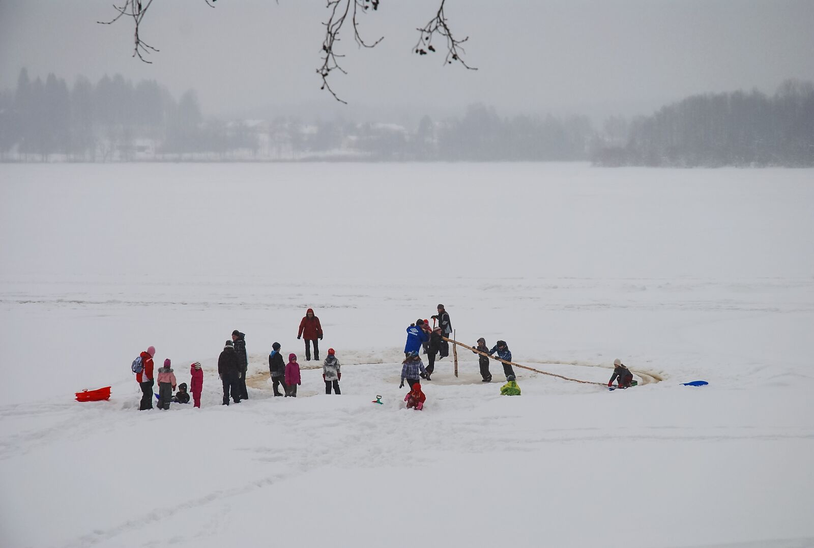 Nikon D80 sample photo. Arctic sled, winter, lake photography
