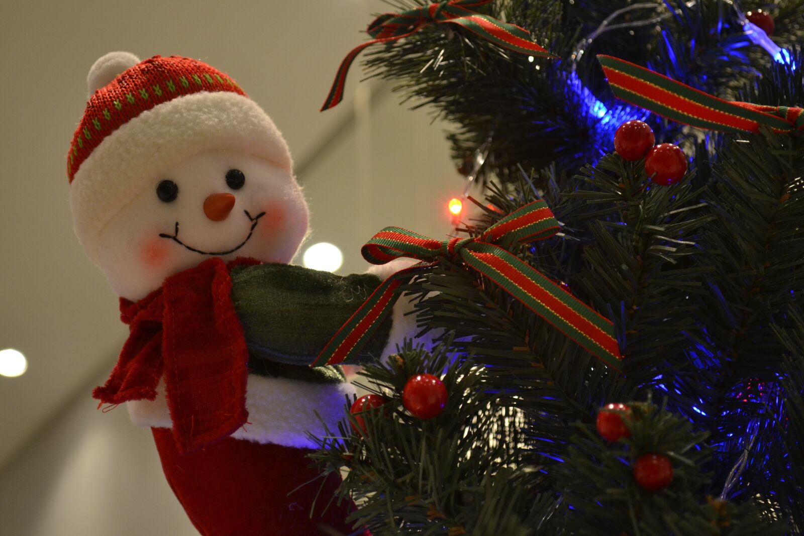 Nikon D3100 sample photo. Snowman, christmas doll, christmas photography