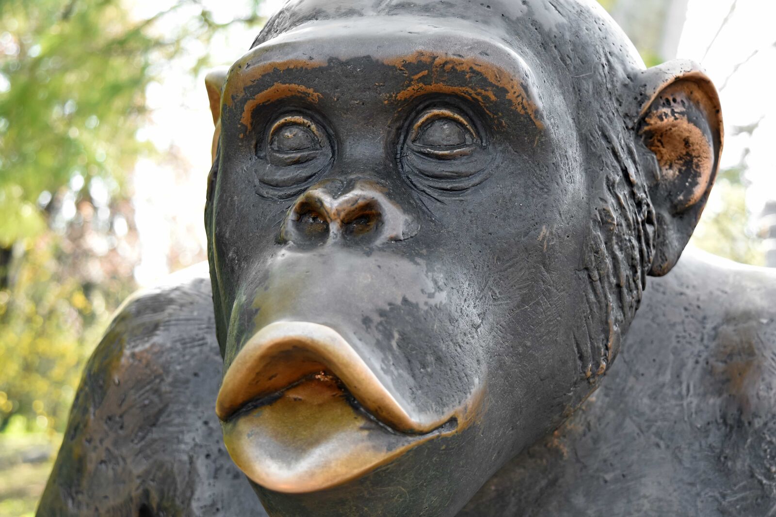 Nikon D5500 sample photo. Bronze, monkey, sculpture, statue photography