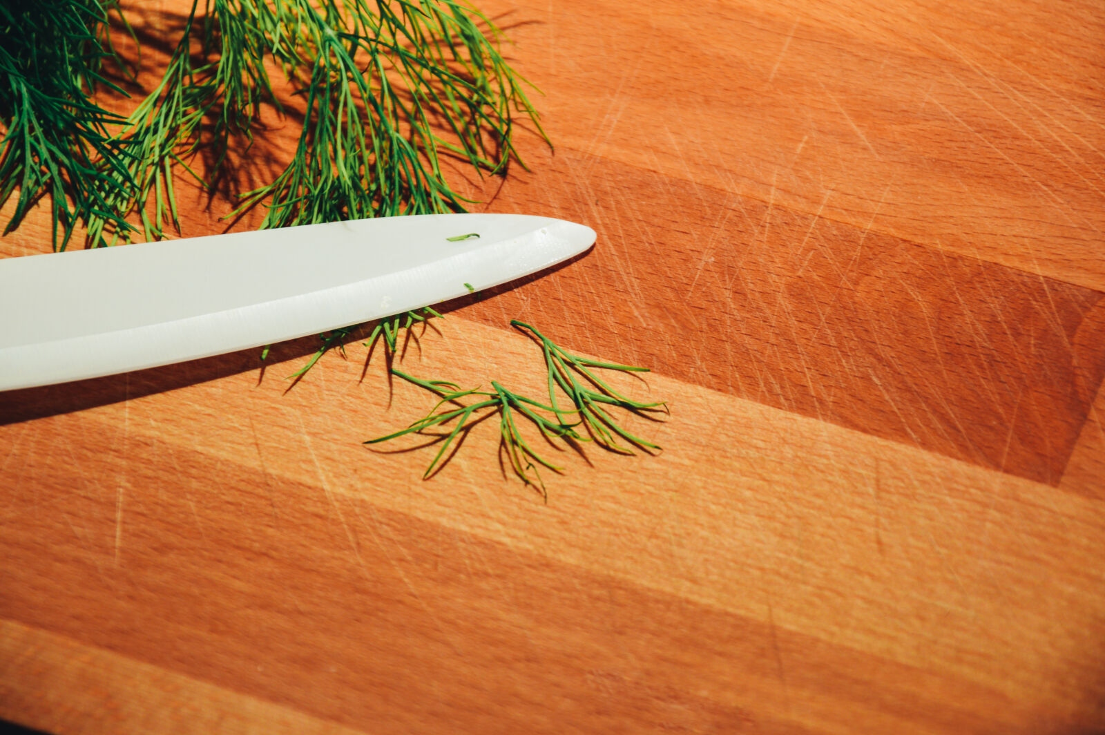 Nikon D3200 sample photo. Cutting, board, dill, knife photography