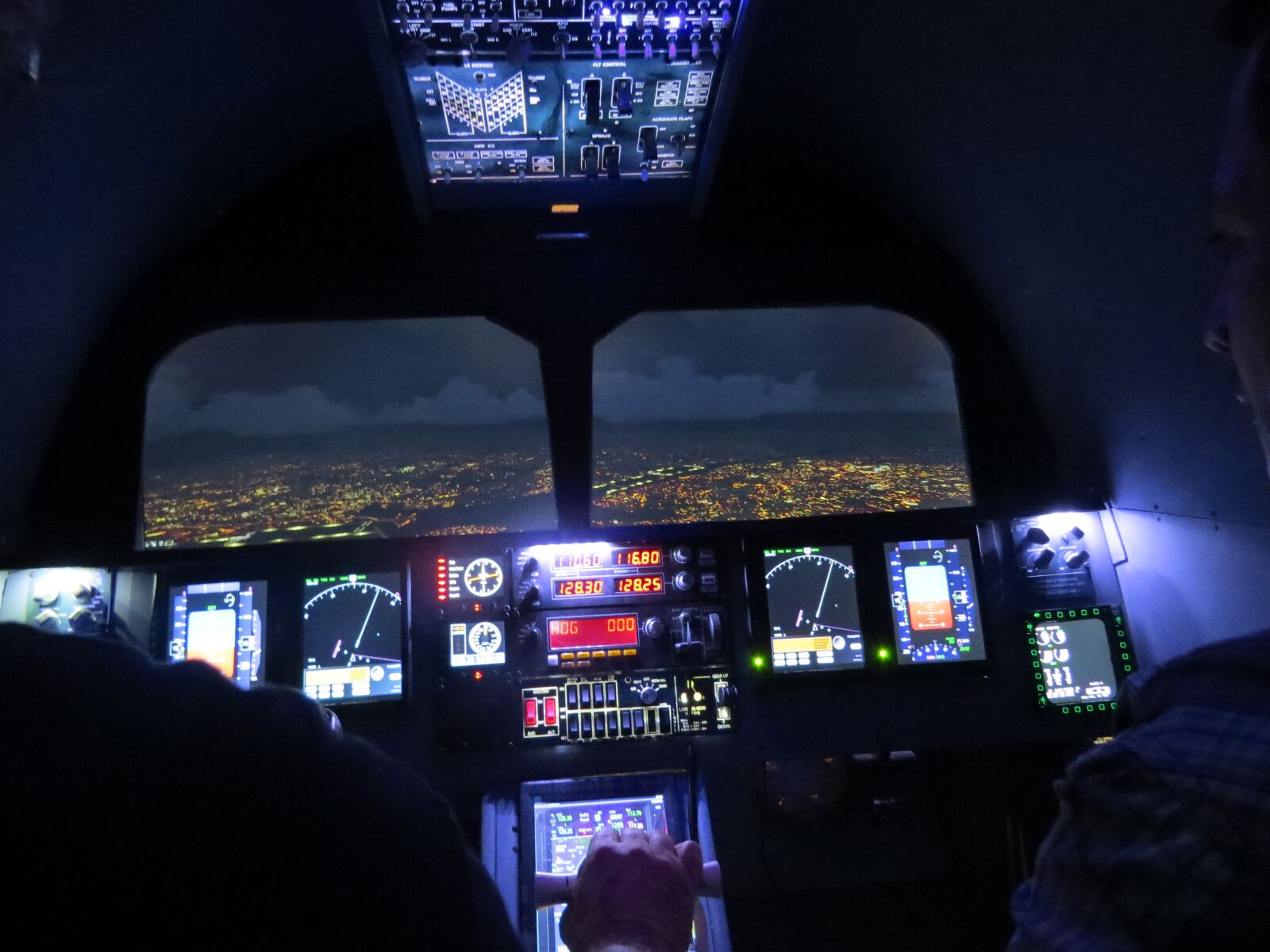Canon PowerShot SX50 HS sample photo. Night flight, cockpit, flight photography