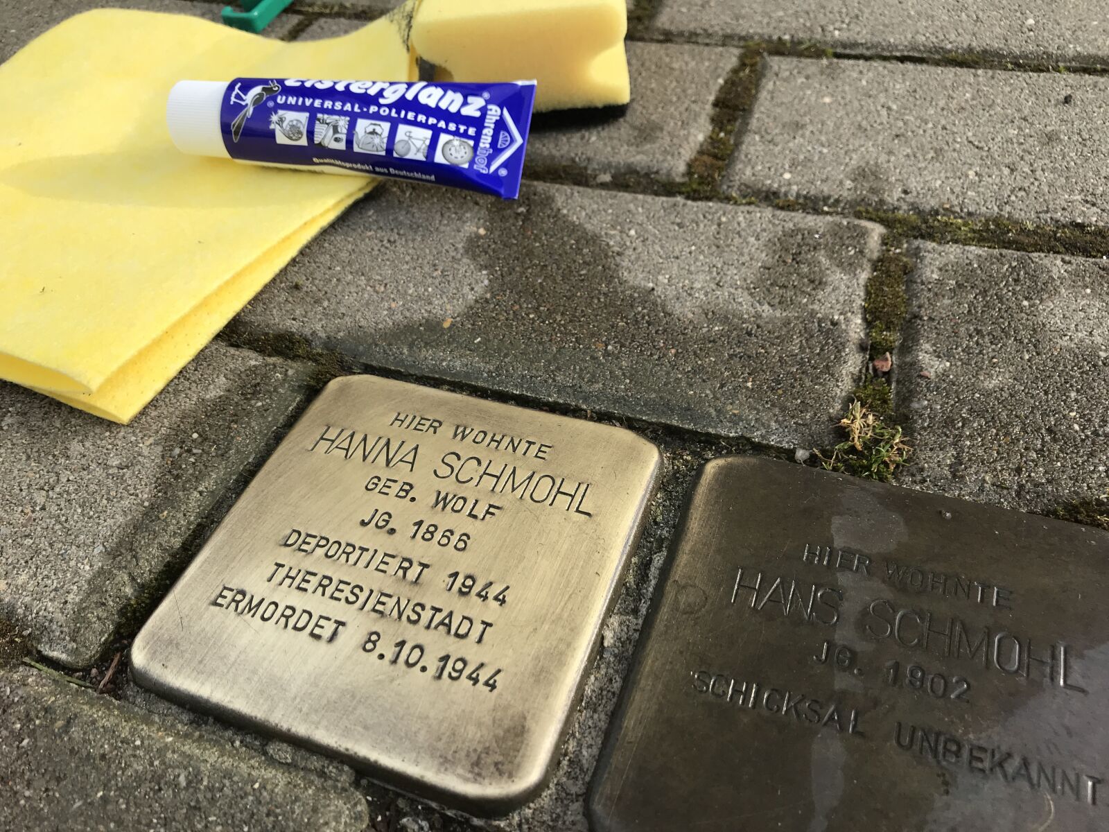 iPhone 7 back camera 3.99mm f/1.8 sample photo. Stumbling stone, action, holocaust photography