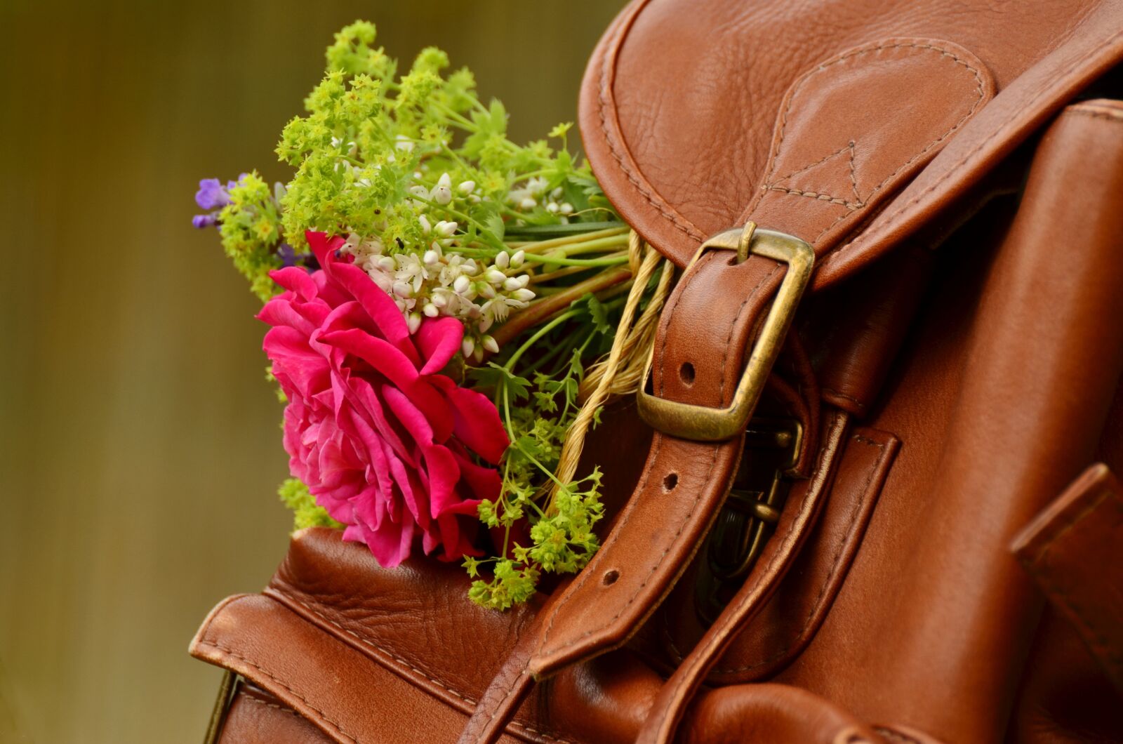 Nikon D5100 sample photo. Backpack, brown leather, closure photography