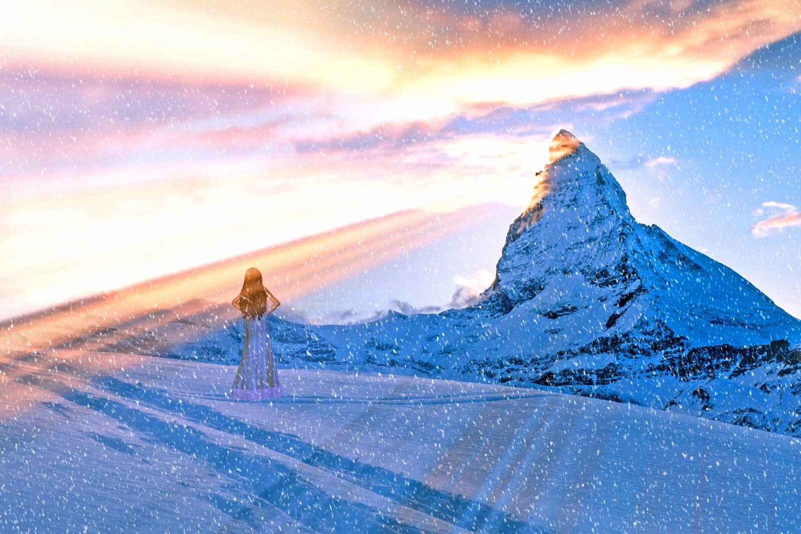 Fujifilm X-E1 sample photo. Woman, snow, sun rays photography
