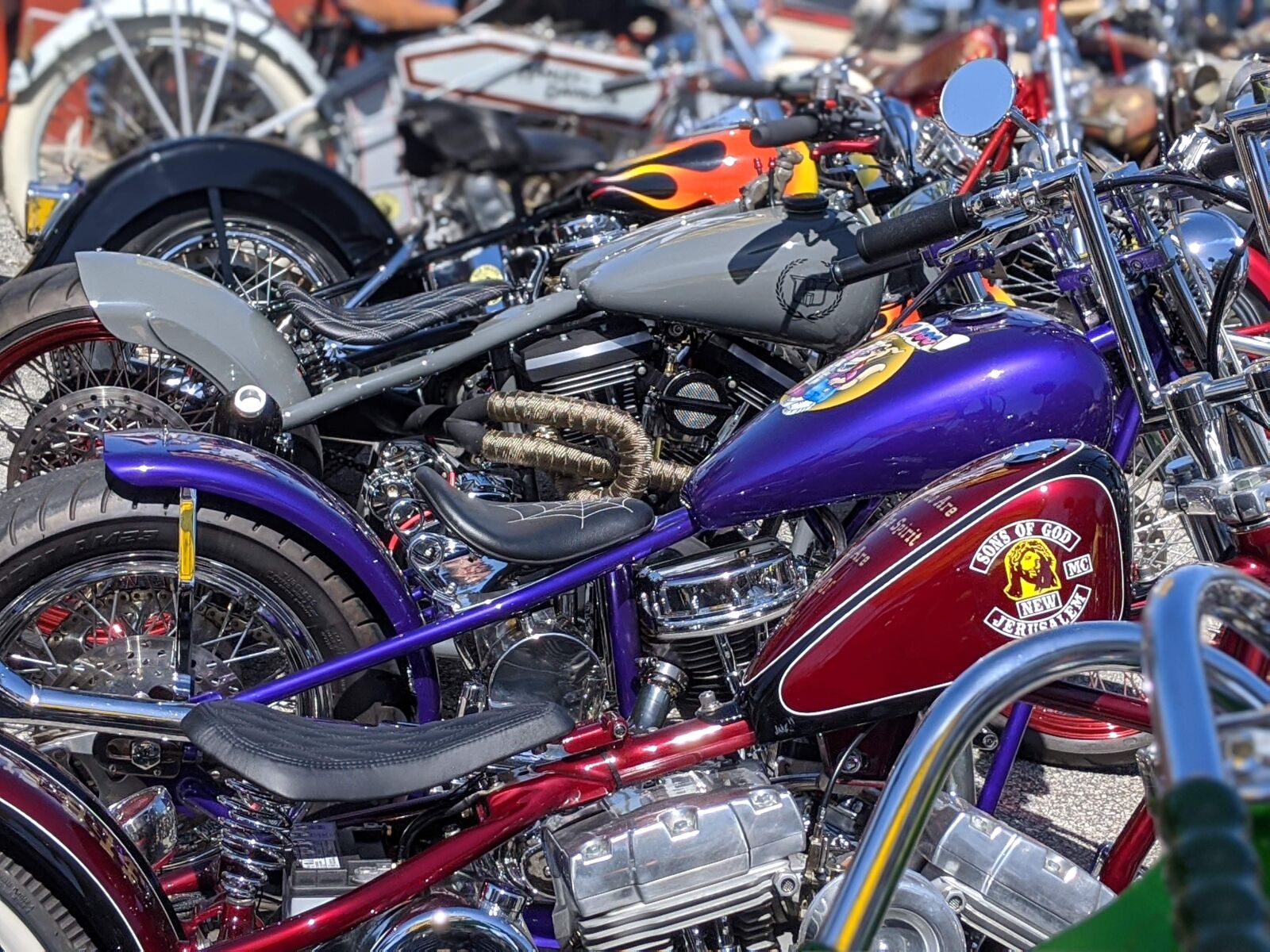 Google Pixel 3a sample photo. Harley, old school, motorcycle photography