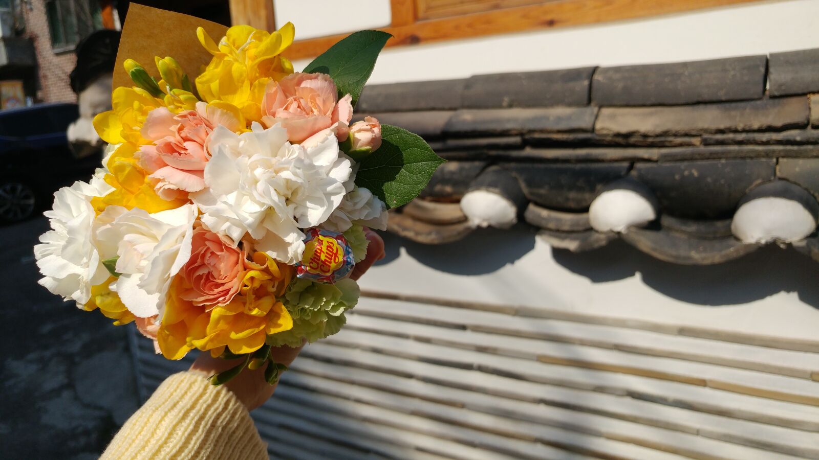 LG G5 sample photo. Nature, flowers, wall photography