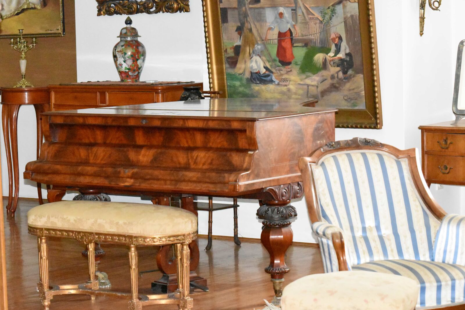 Nikon D5500 sample photo. Baroque, piano, stool, furniture photography