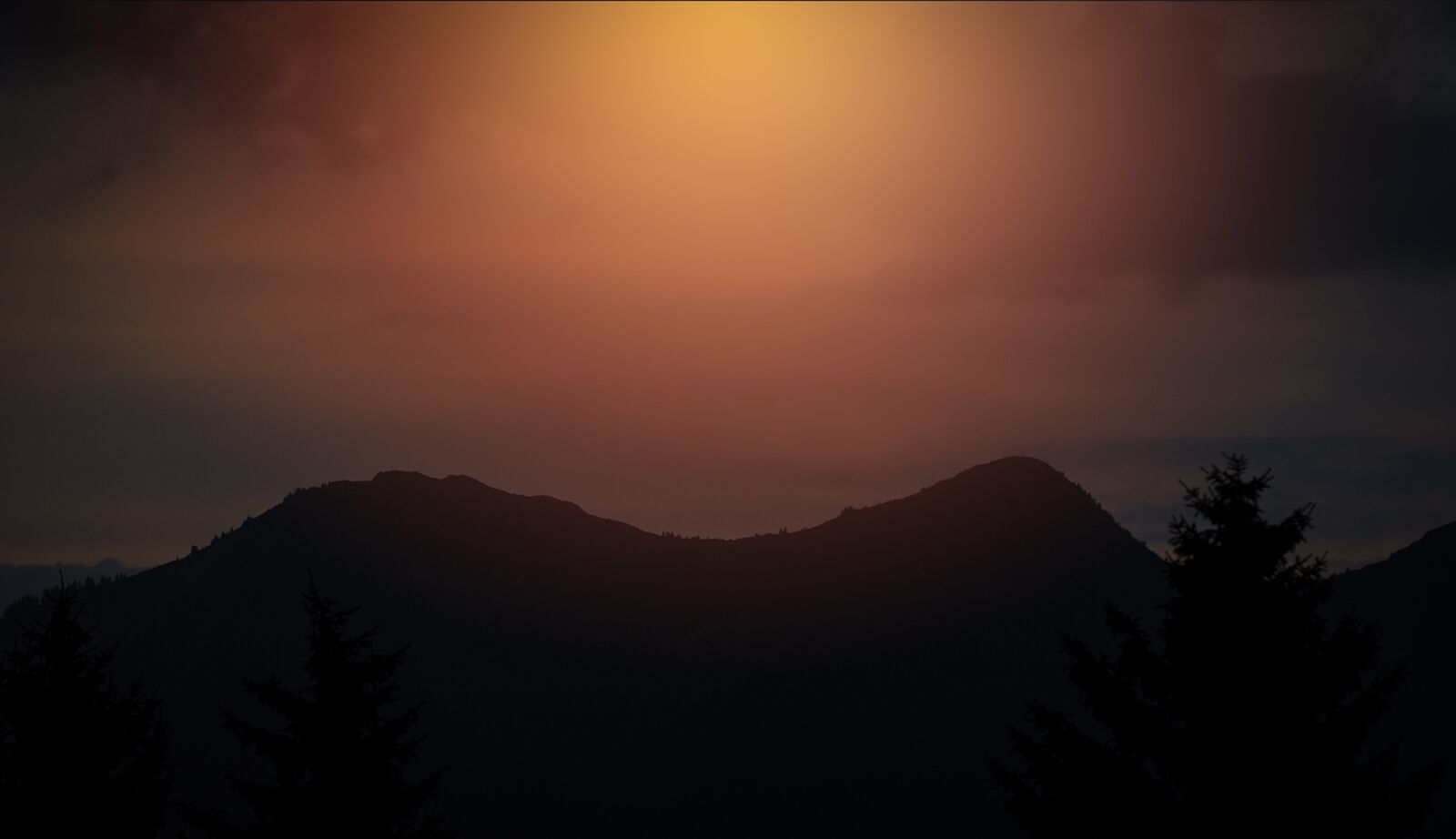 Nikon D7100 sample photo. Mountains, outline, sunset photography