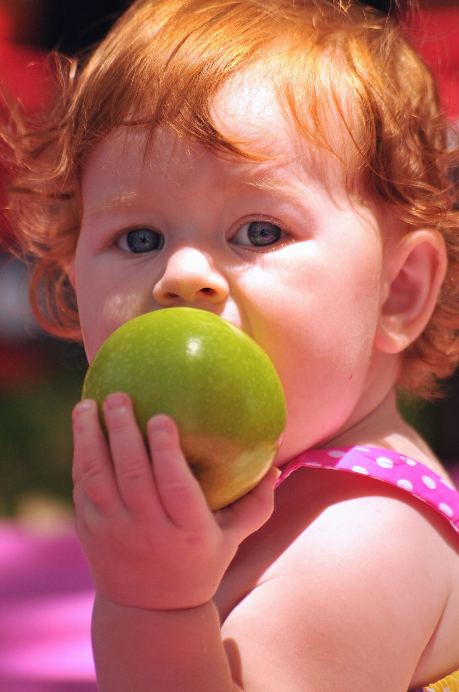 Nikon D300 sample photo. Apple, girl, children photography