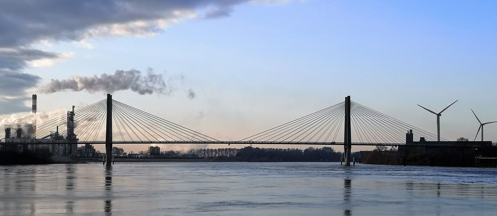 HUAWEI CLT-L29 sample photo. Modern, bridge, wind turbine photography