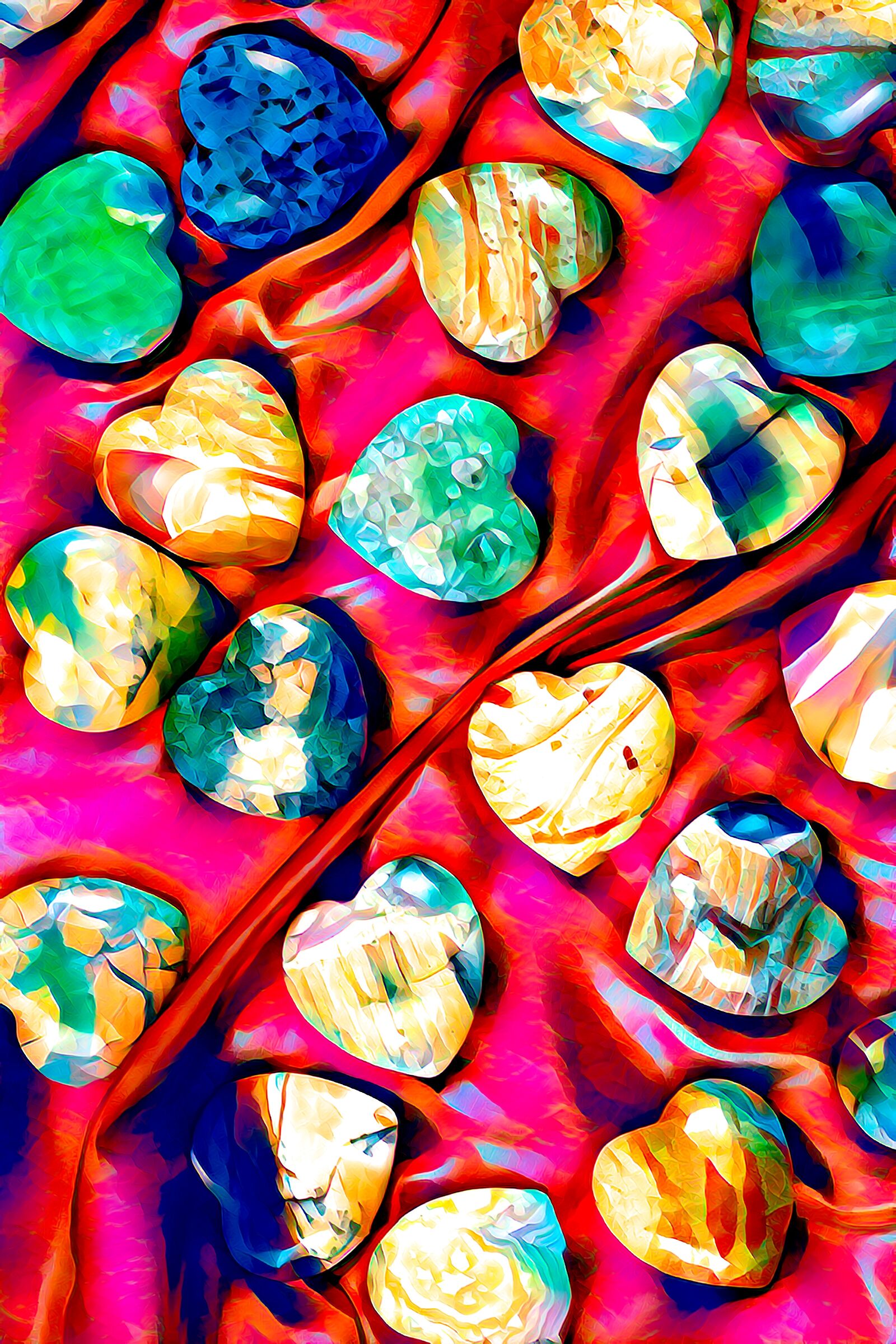 Canon EOS 550D (EOS Rebel T2i / EOS Kiss X4) sample photo. Hearts, gemstones, gems photography