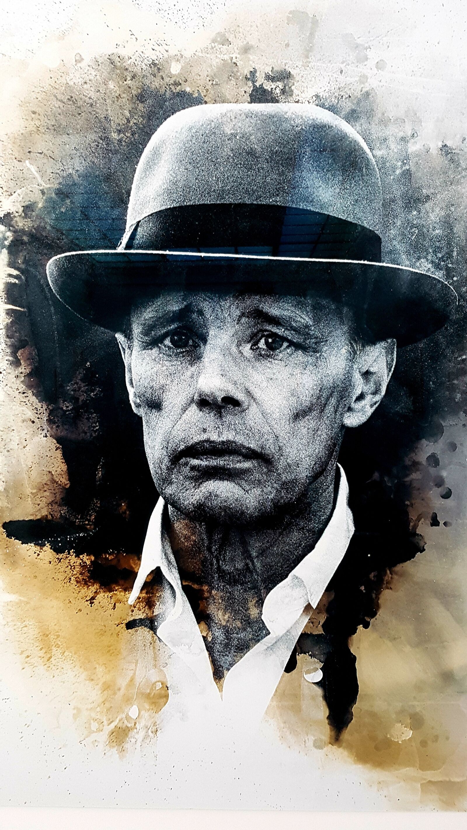 Samsung Galaxy S7 Edge sample photo. Joseph beuys, portrait, ink-jet photography