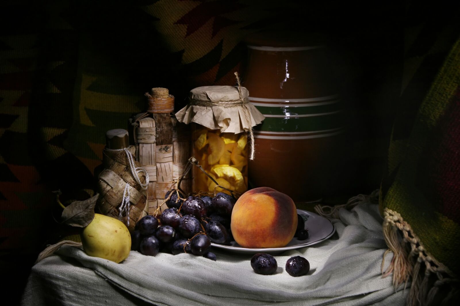 Canon EOS 30D sample photo. Fruit, grapes, peach photography