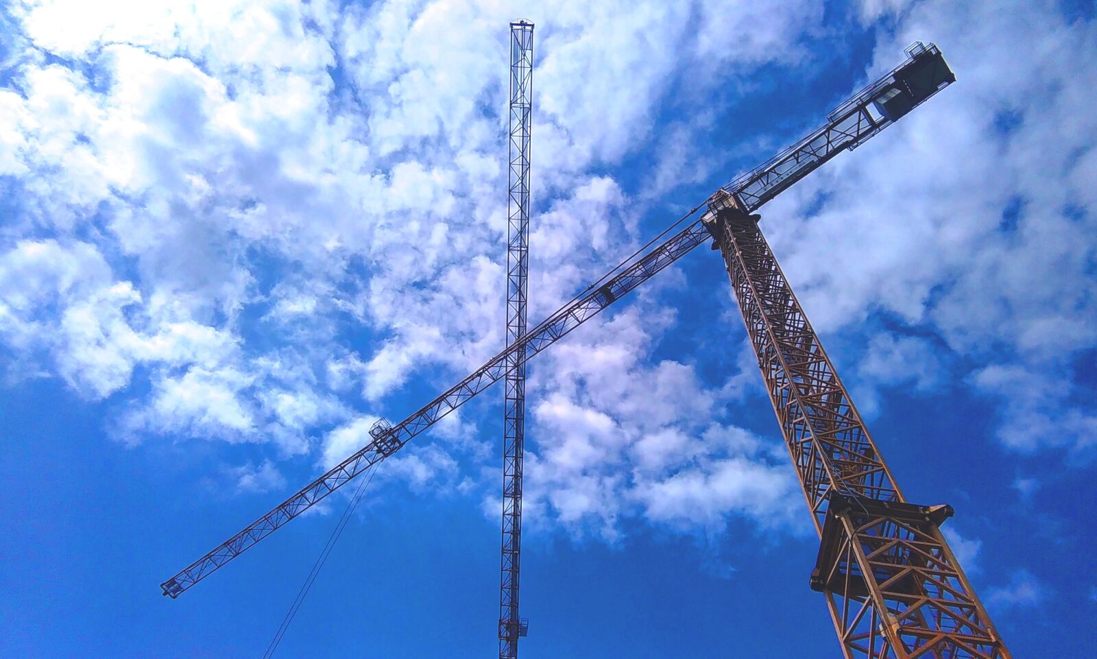 HTC DESIRE 620 sample photo. Clouds, crane, sky, sunny photography
