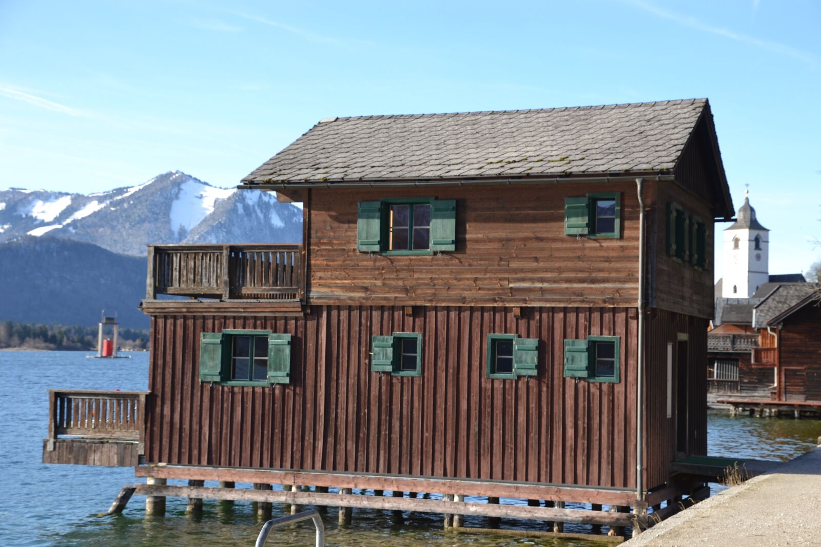 Nikon D3100 sample photo. Boat house, lake, winter photography