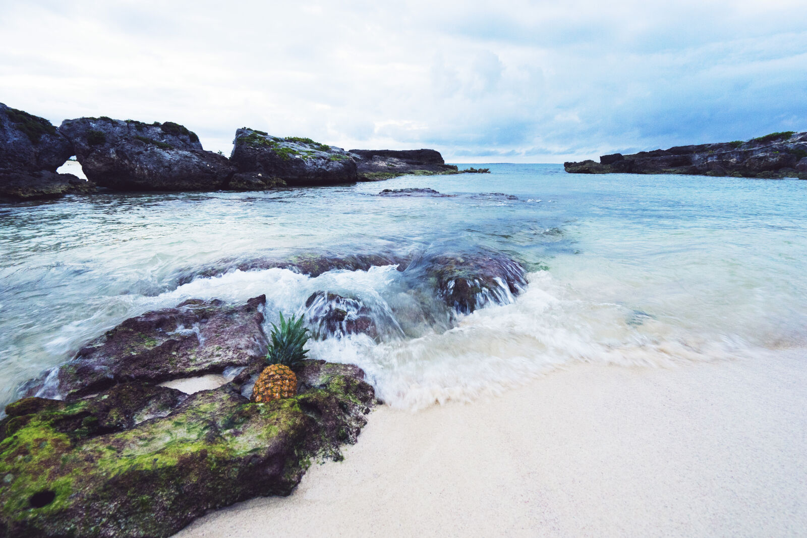 Sony a7 II + Sony Vario-Tessar T* FE 16-35mm F4 ZA OSS sample photo. Orange, pineapple, on, black photography