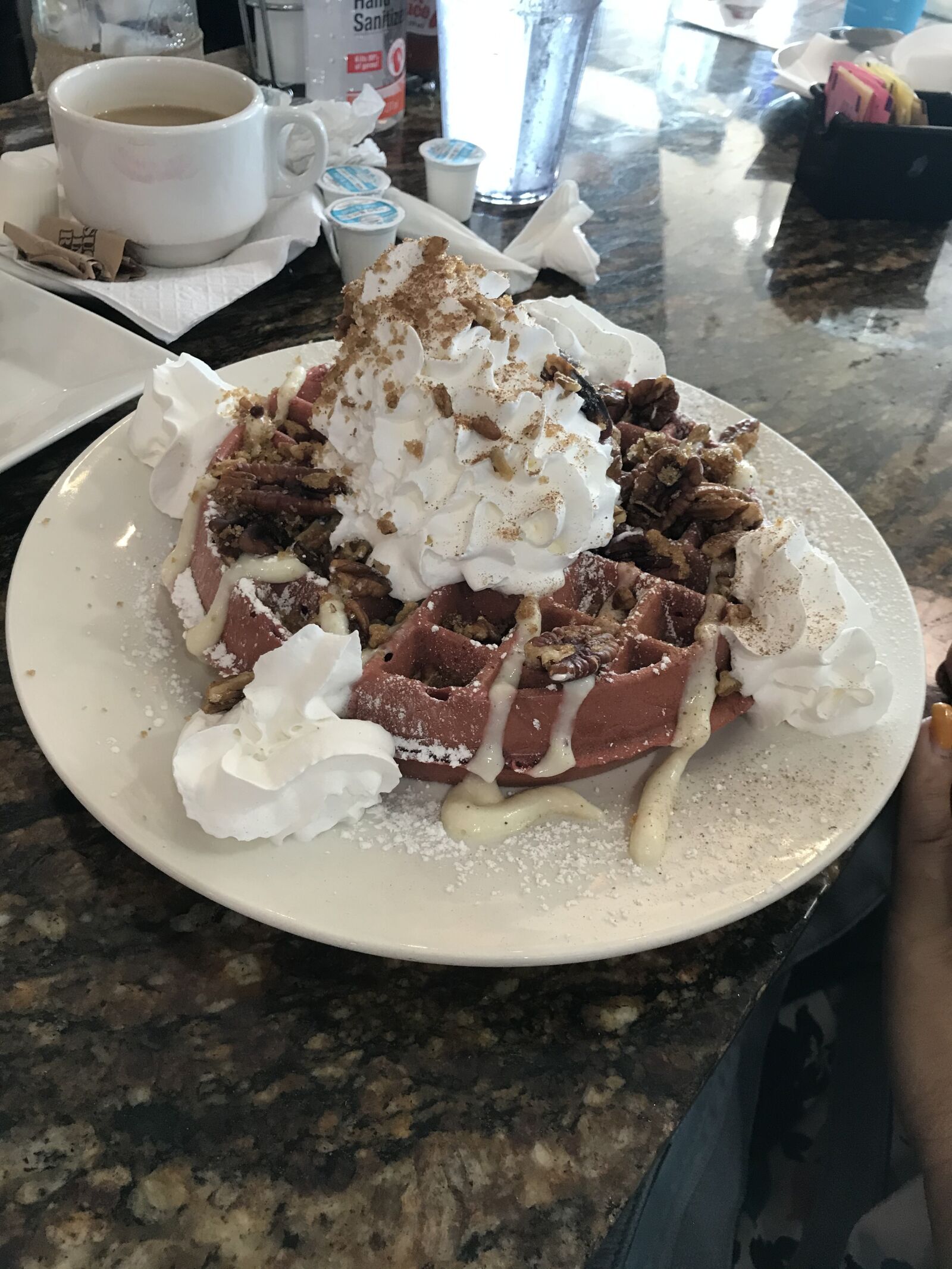 iPhone 7 back camera 3.99mm f/1.8 sample photo. Waffles, breakfast, food photography