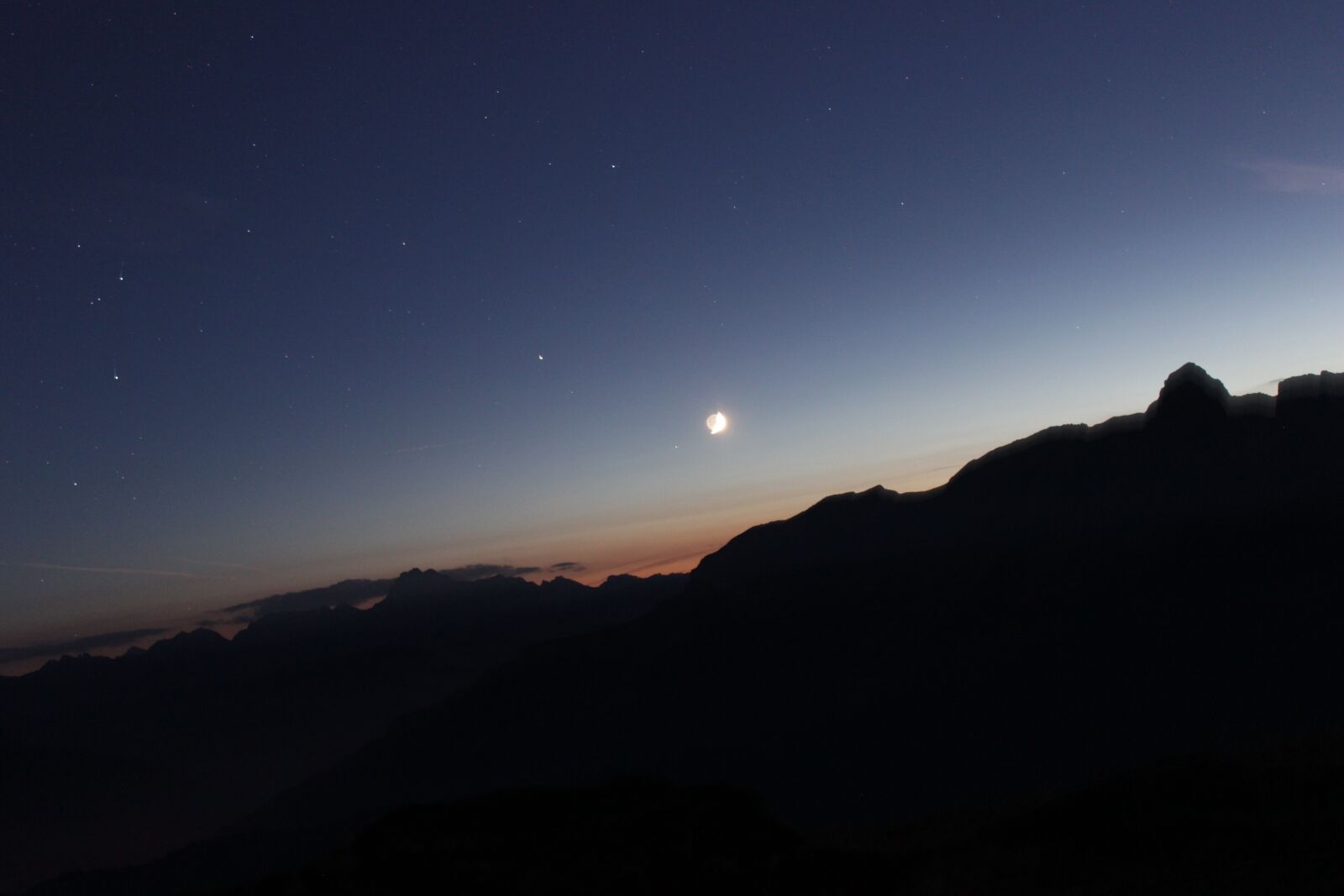Canon EOS 600D (Rebel EOS T3i / EOS Kiss X5) sample photo. Star, moon, night sky photography