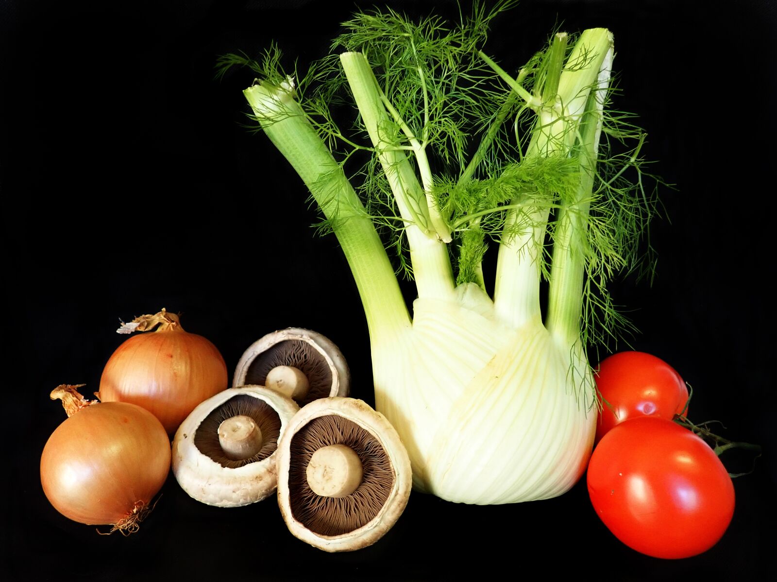 Olympus TG-5 sample photo. Vegetables, fennel, mushrooms photography