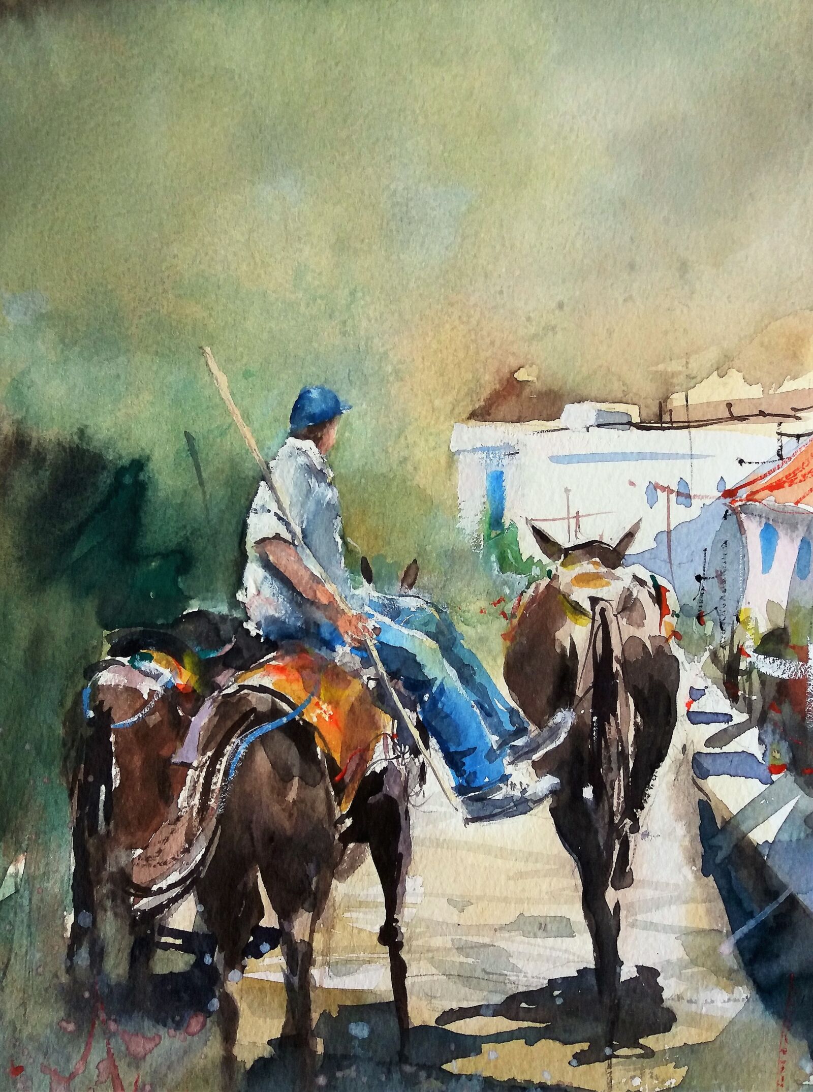 Samsung Galaxy J5(2016) sample photo. Watercolor, greece, donkey photography