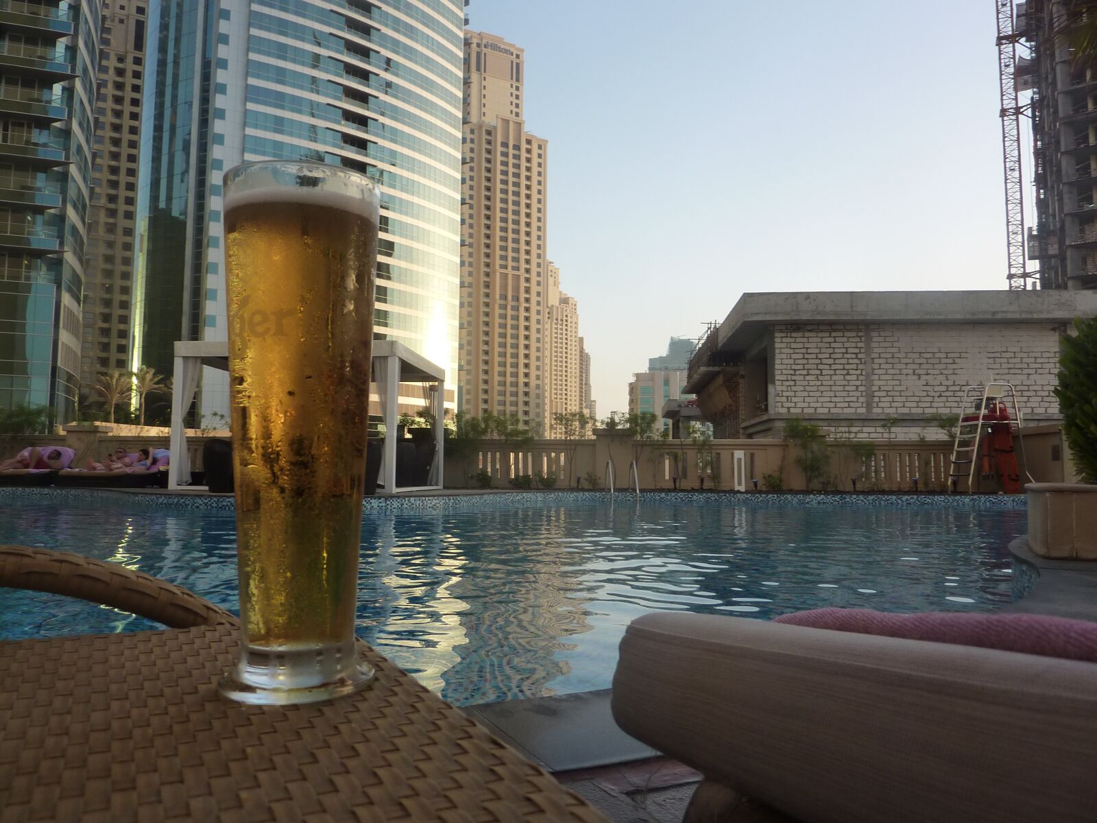 Panasonic DMC-TZ7 sample photo. Pool, poolside, beer photography