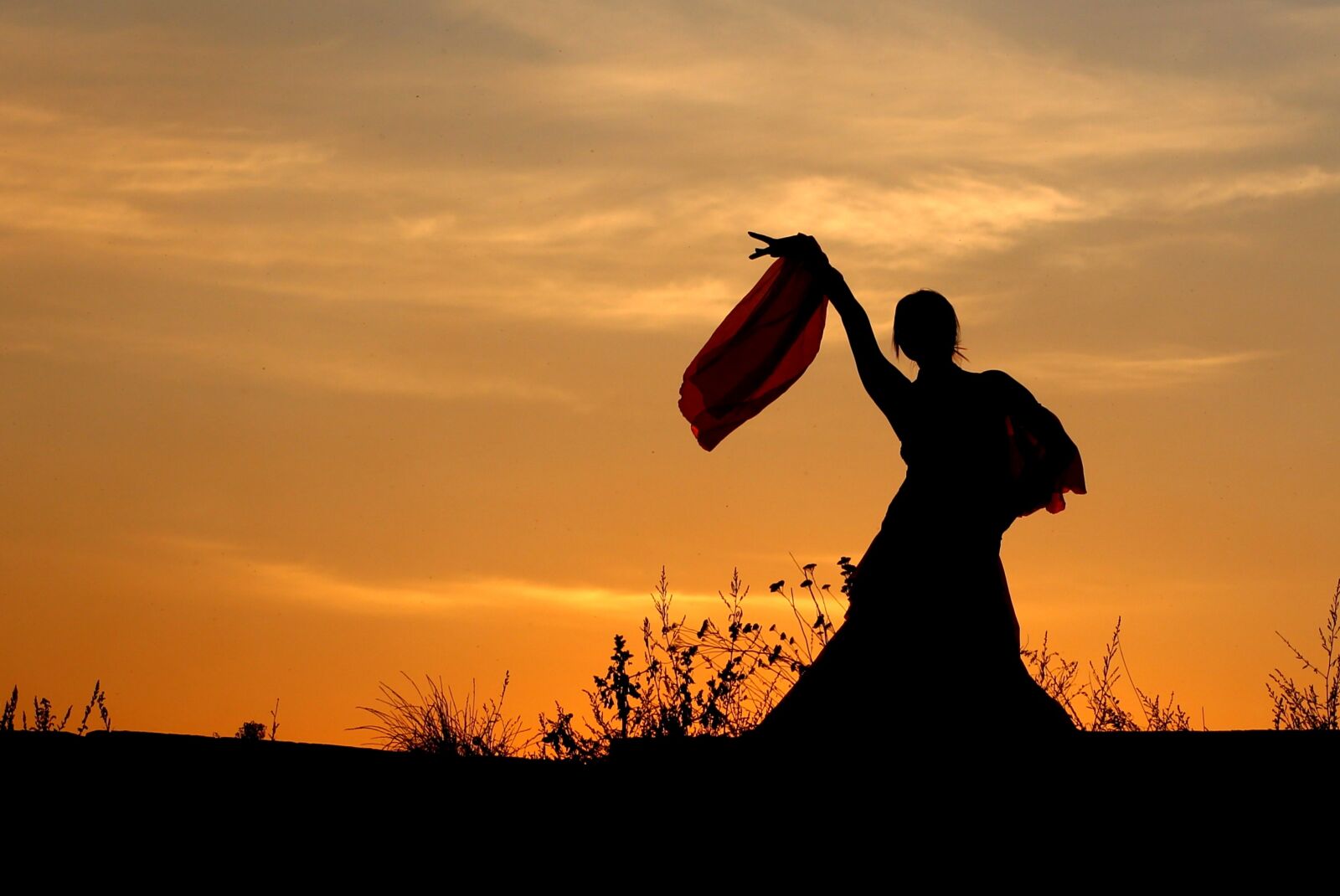 Canon EOS 700D (EOS Rebel T5i / EOS Kiss X7i) + Canon EF 85mm F1.8 USM sample photo. Dancer, dress, sunset photography