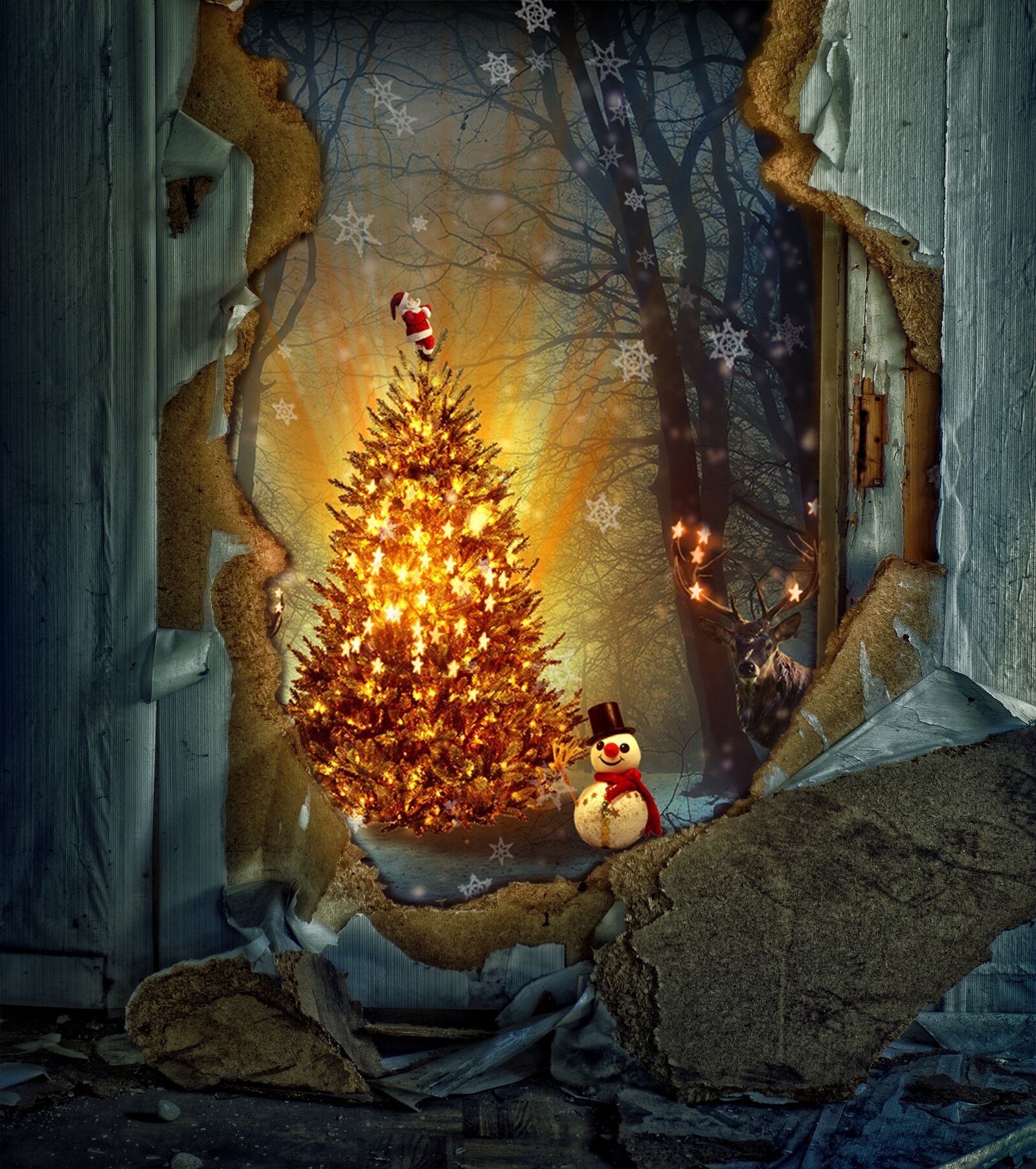 Nikon D90 sample photo. Christmas, snowman, christmas tree photography