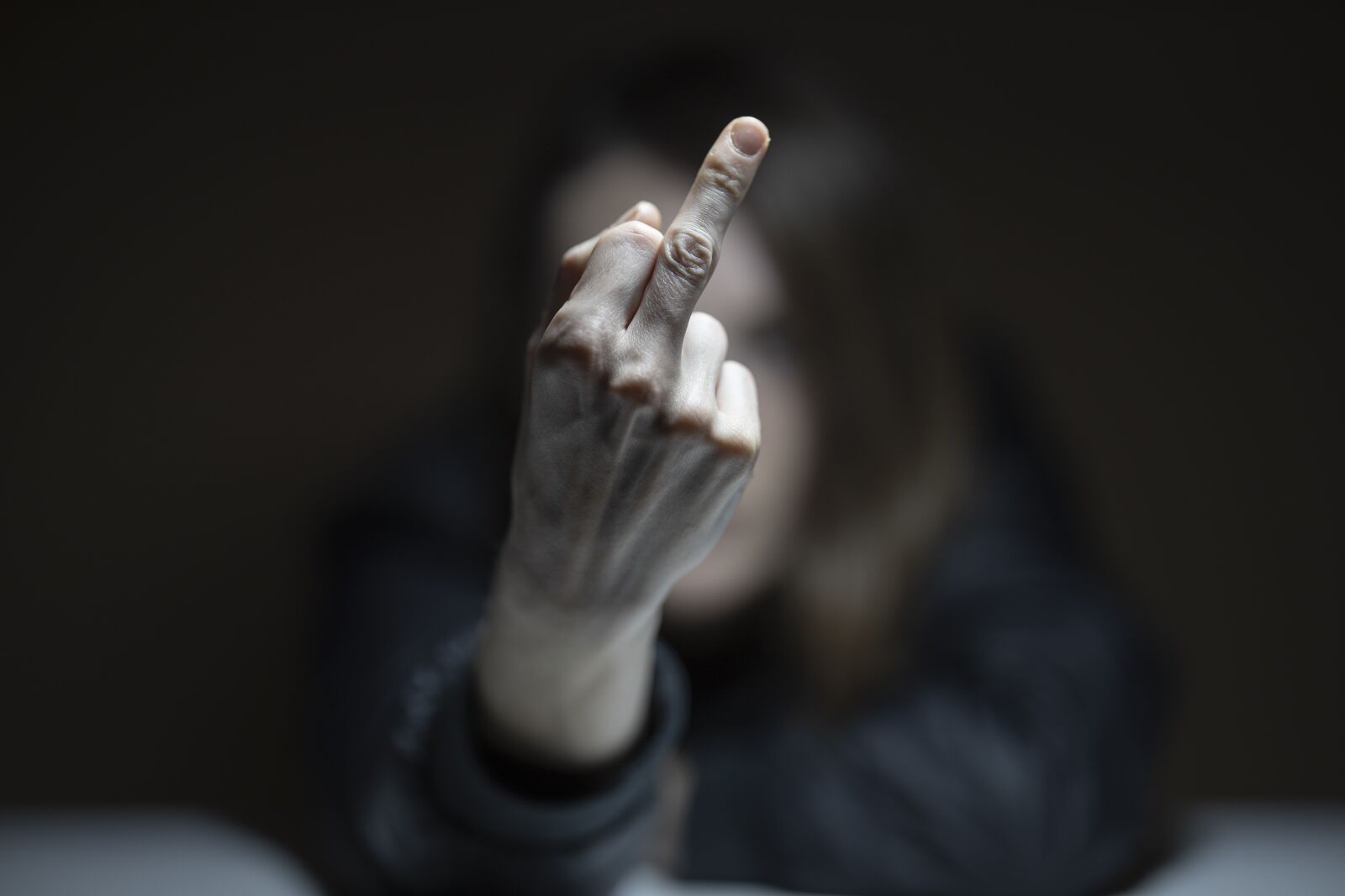 Canon RF 85mm F1.2L USM sample photo. Profanity, insult, middle finger photography