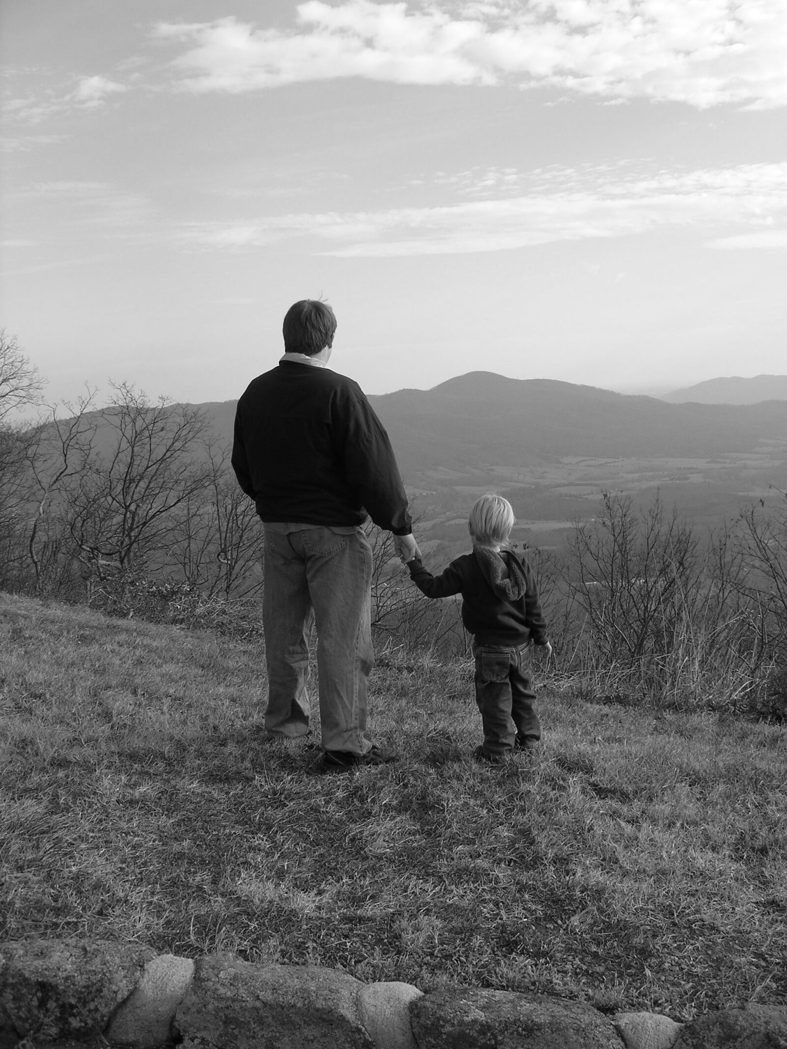 Olympus C55Z,C5500Z sample photo. Father, son, mountains photography