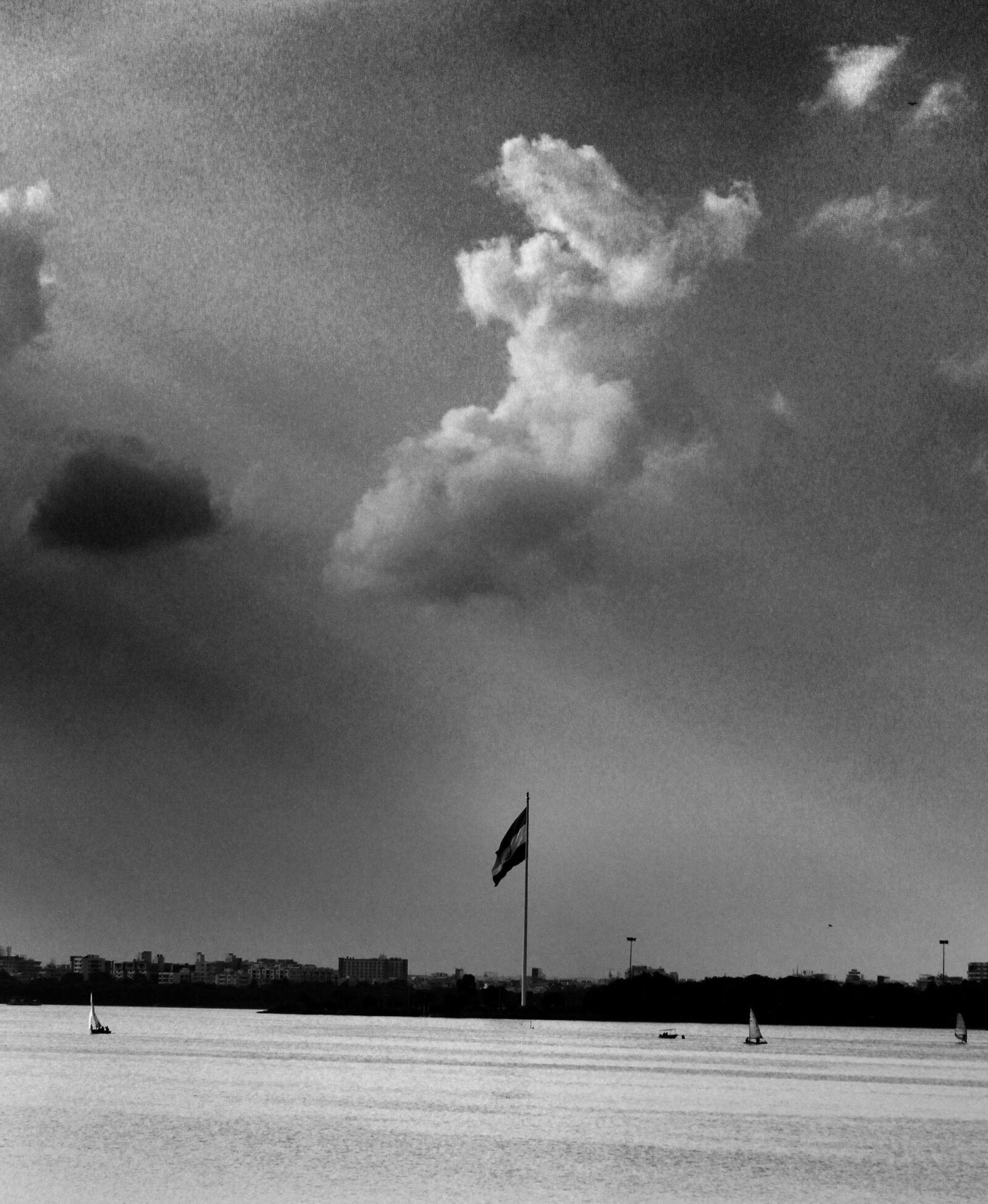 Canon EOS 1300D (EOS Rebel T6 / EOS Kiss X80) sample photo. Grayscale, photo, of, flag photography